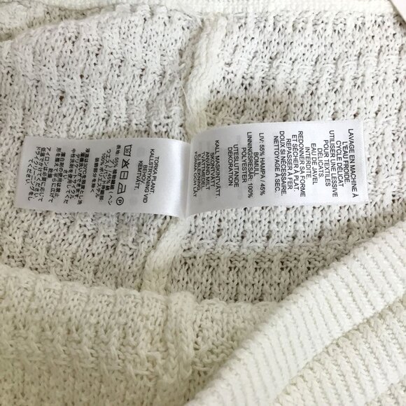 VINEYARD VINES Crocheted Wide Leg Pants Marshmallow NWT Hemp Cotton Loungewear - Picture 8 of 10